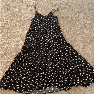 Navy and pink floral maxi dress